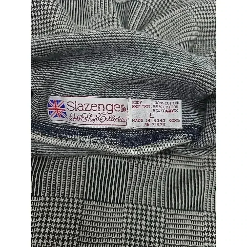 Vintage Slazenger Golf Shop Collection Men's Large Plaid Long Turtle Neck Shirt